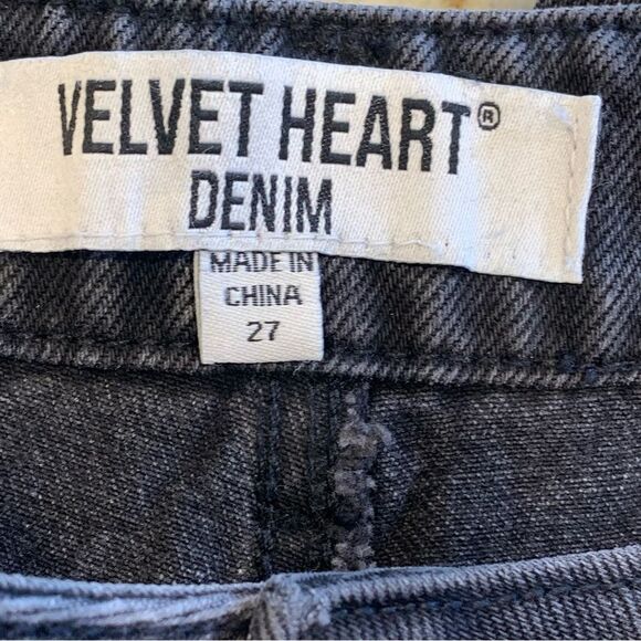 Velvet Heart Denim Rocker High Rise Skinny Jeans Black Bling Size 27W - Picture 7 of 12